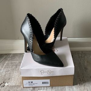 Jessica Simpson Size 8 Black Butter Nappa Heels